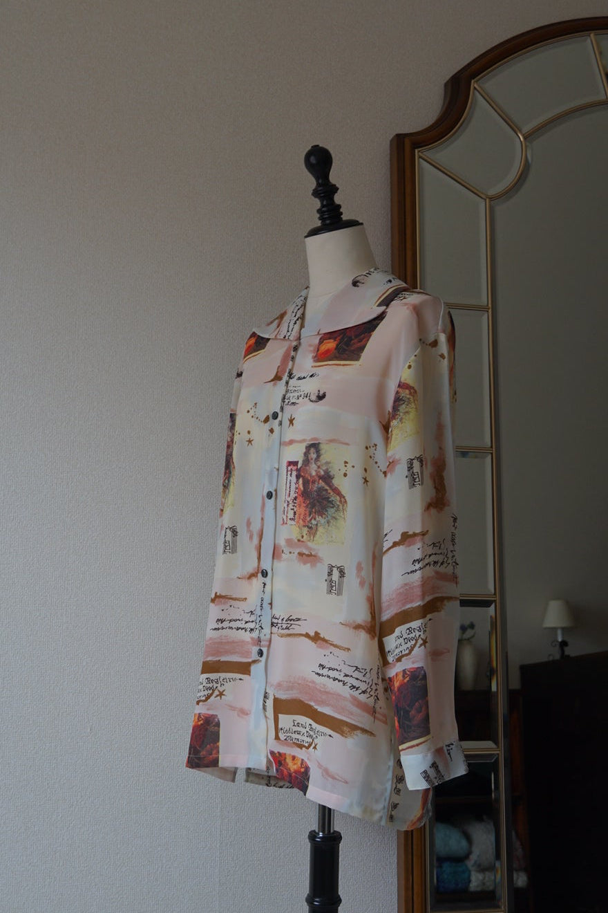 Vintage Printed Chiffon Shirt