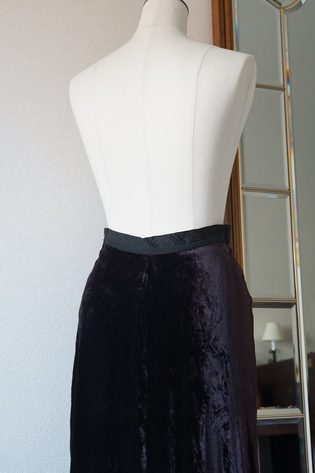 1900's Silk Velvet Tight Skirt