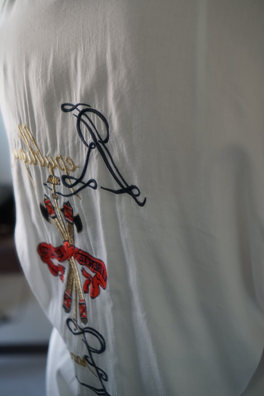 Vintage Embroidered White Shirt