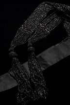 Victorian Jet Beaded Belt/Necklace with Tassels