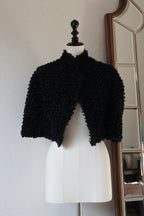Edwardian Black Wool Short Cape