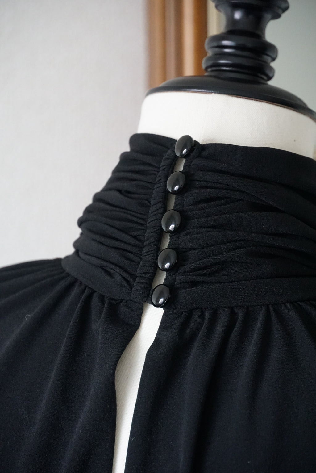 1980's Black High Neck Dress