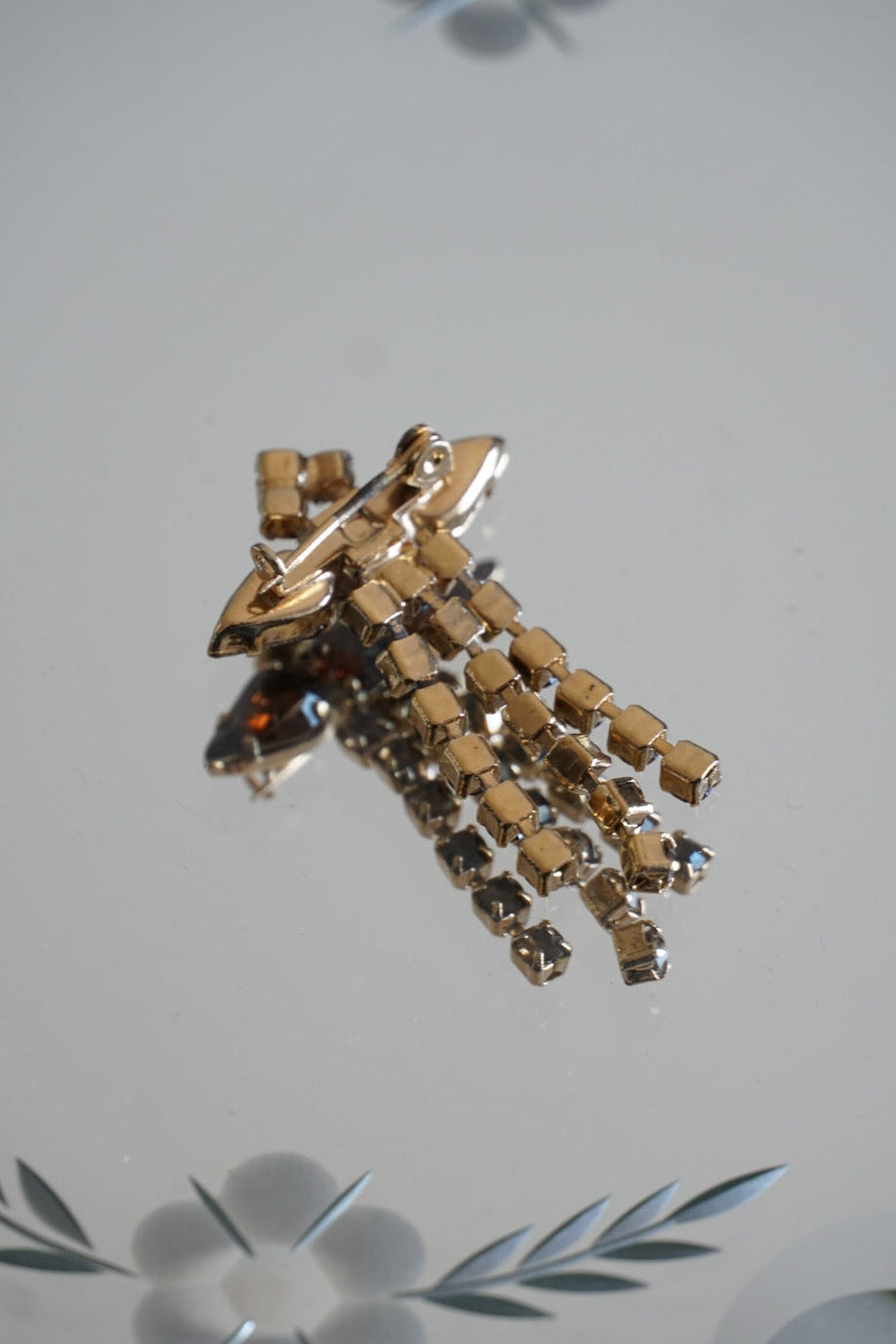 Vintage Amber Cascade Brooch