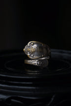 1930's Silver Initial”A” Floral Spoon ring