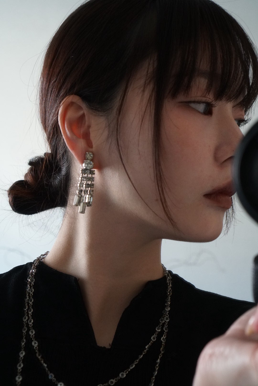 Vintage Glass Chandelier Earrings