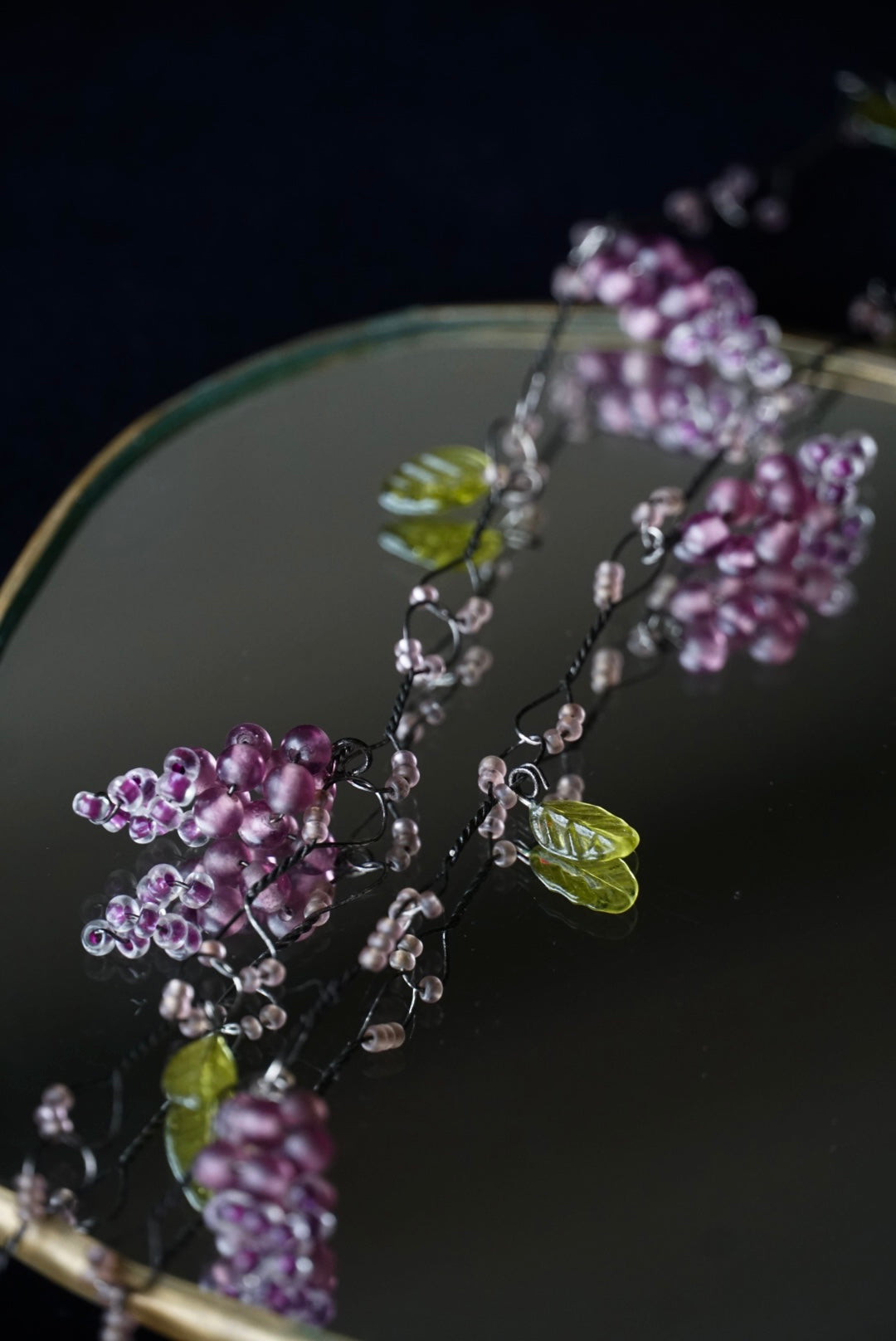 Vintage Grape Glass Necklace