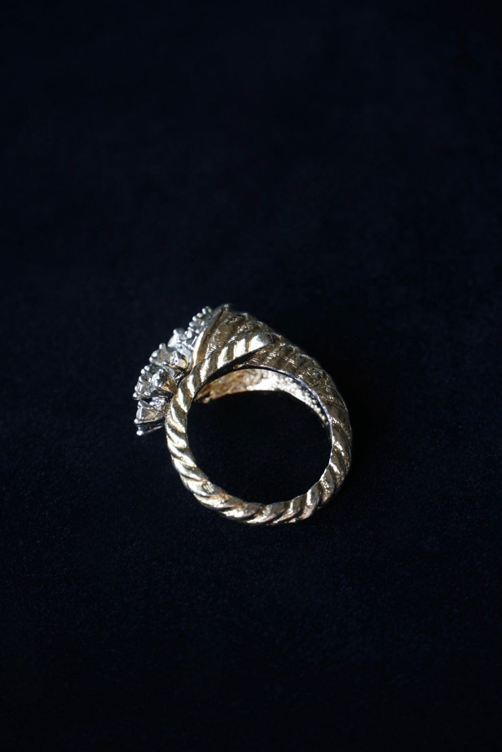 Vintage Twisted Cut Glass Bouquet Ring