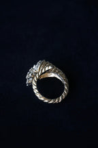 Vintage Twisted Cut Glass Bouquet Ring