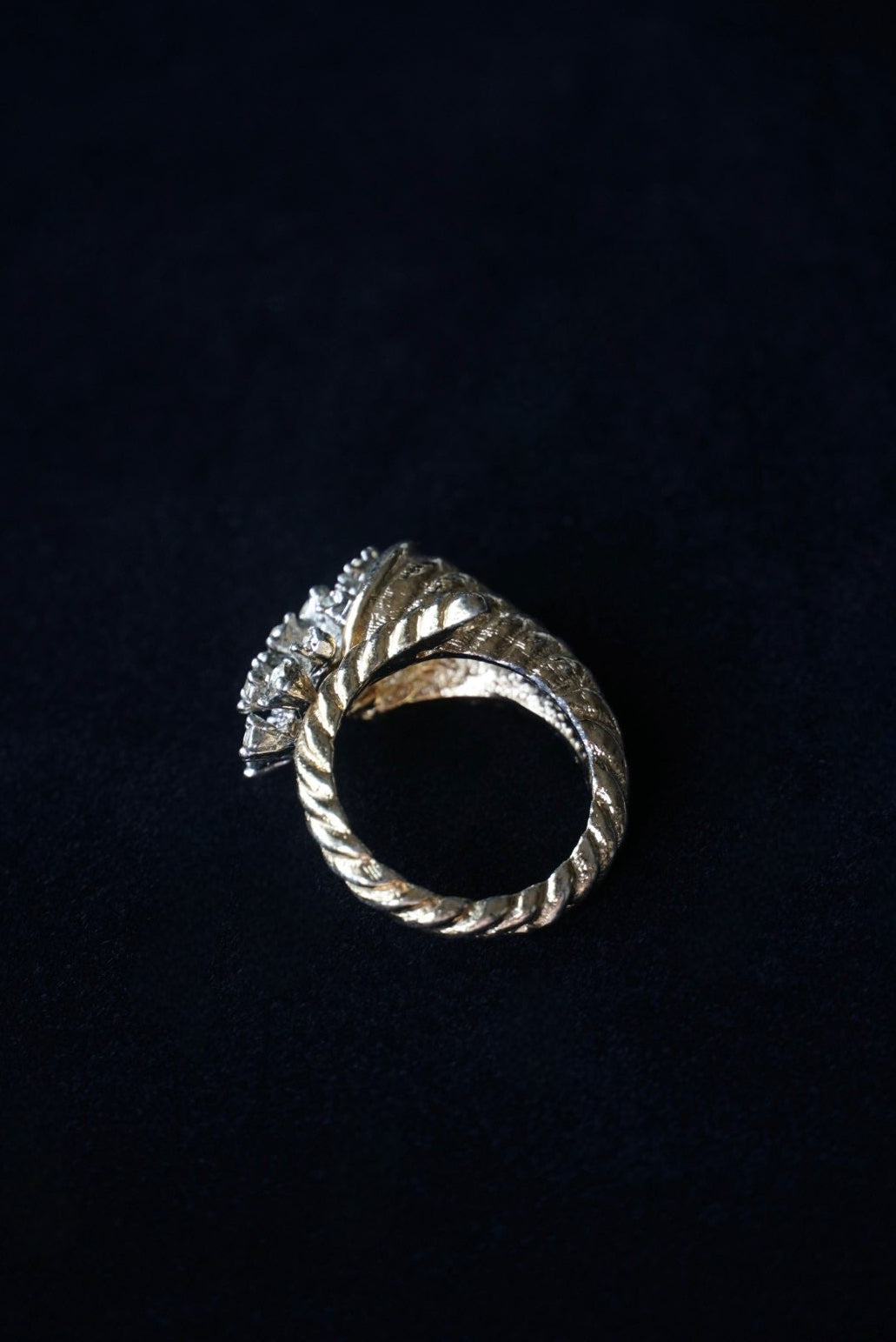 Vintage Twisted Cut Glass Bouquet Ring