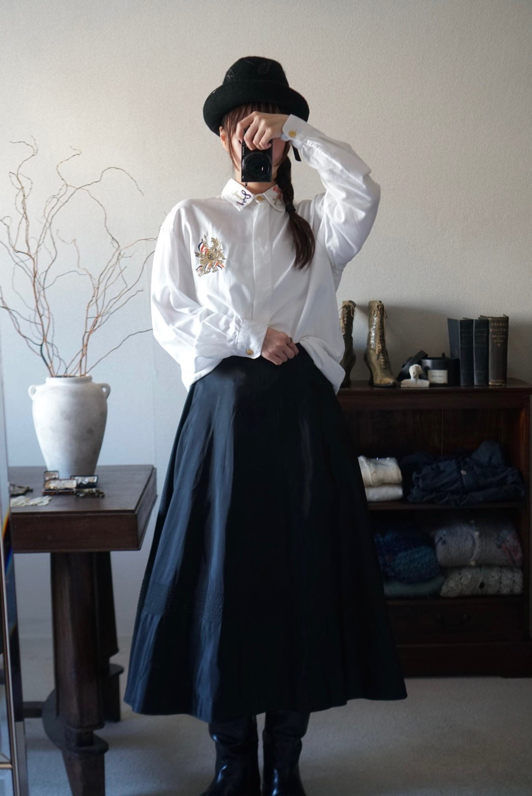 Vintage Embroidered White Shirt