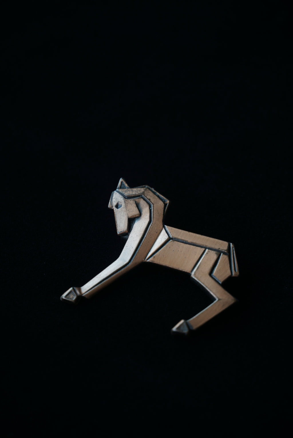 Vintage  Art deco Style Bronze Horse Brooch