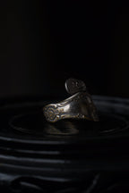 1930's Silver Initial”A” Floral Spoon ring