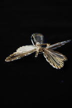 Vintage MONET Butterfly White Enamel Brooch