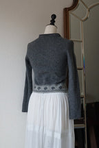 Vintage Flower Gray Cardigan