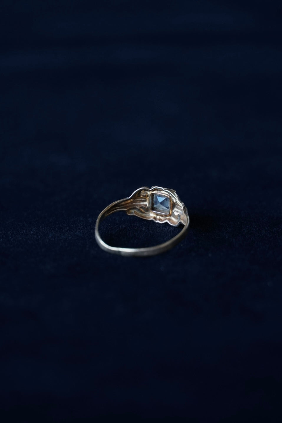 Edwardian 10K Pinky Ring with Glass Stone