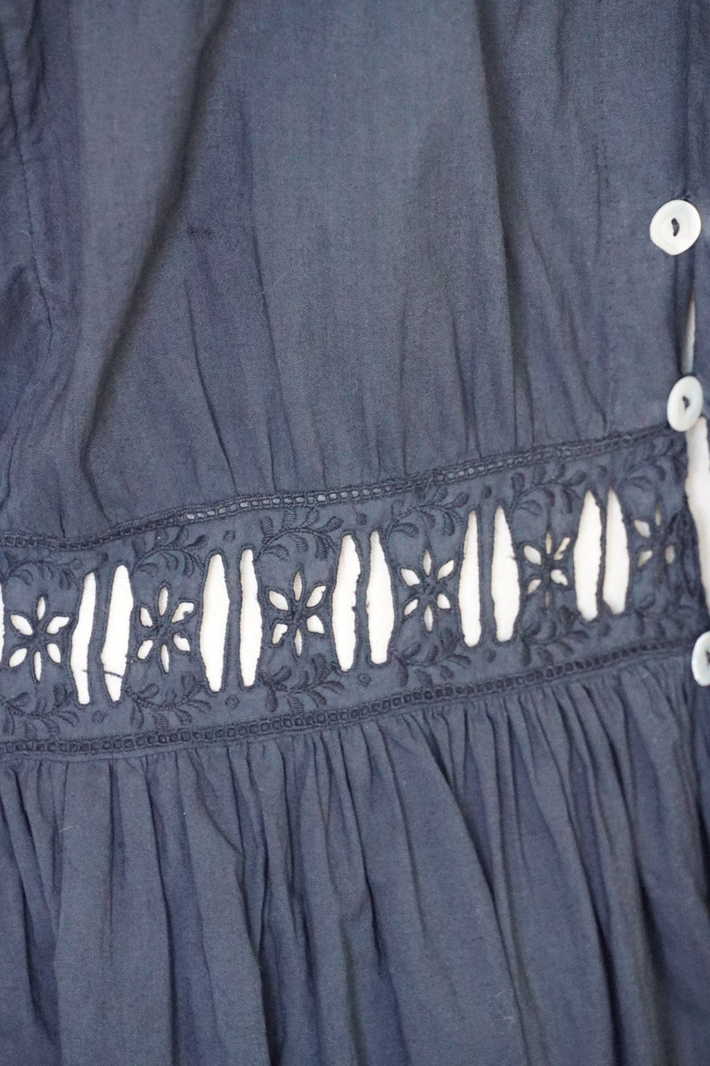 Antique French Black Cotton Dress