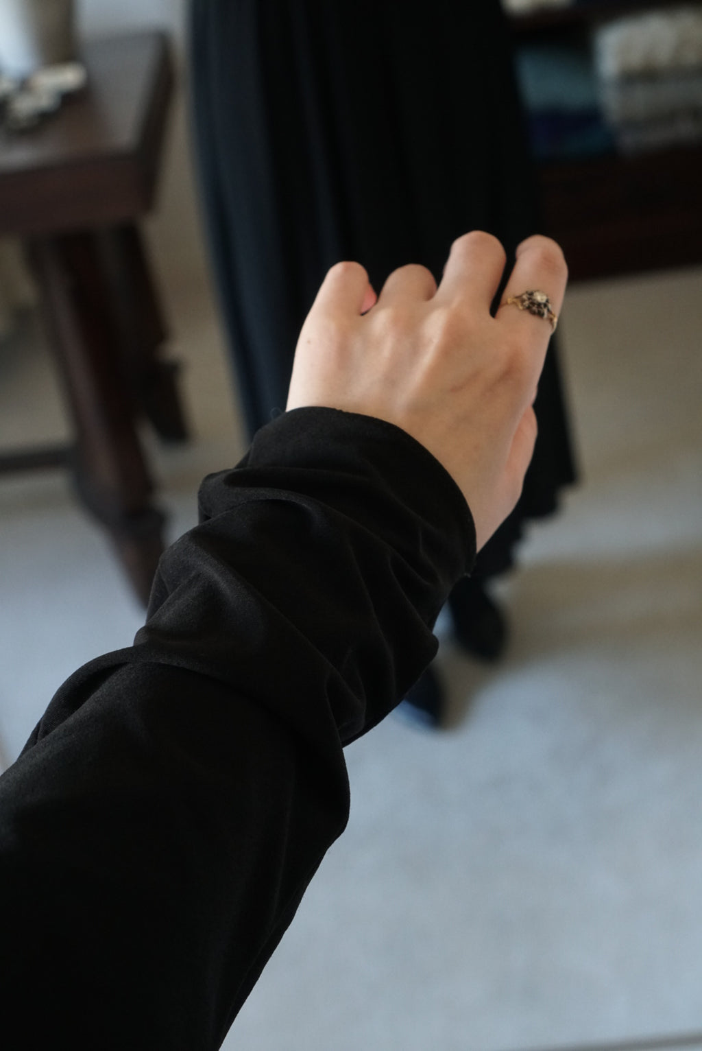 1980's Black High Neck Dress
