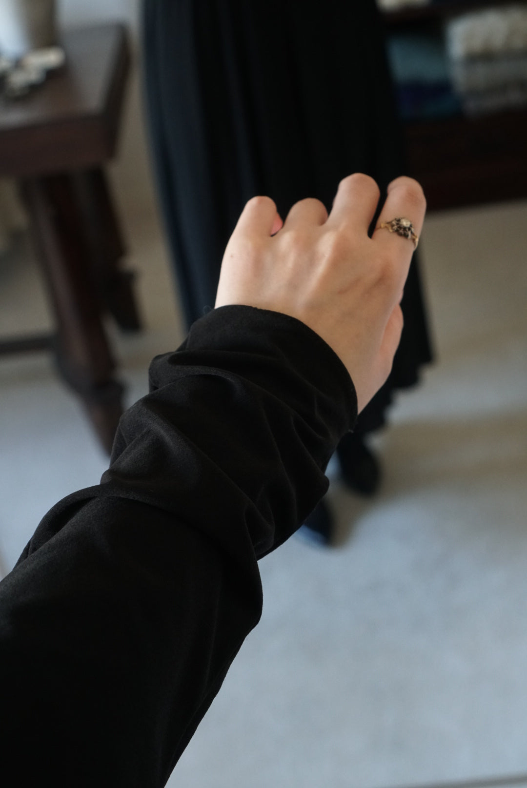 1980's Black High Neck Dress