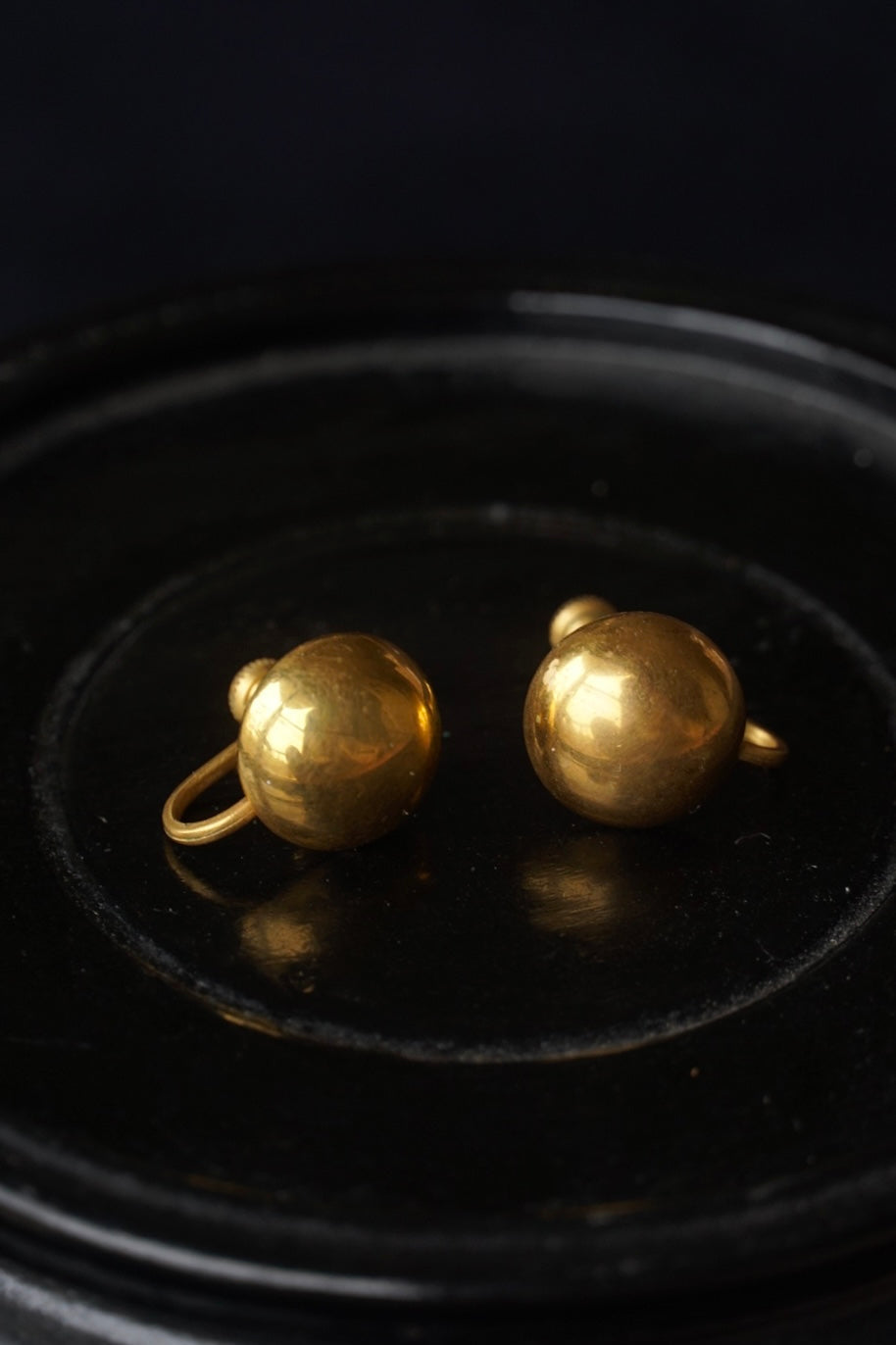 Vintage Gold Ball Earrings