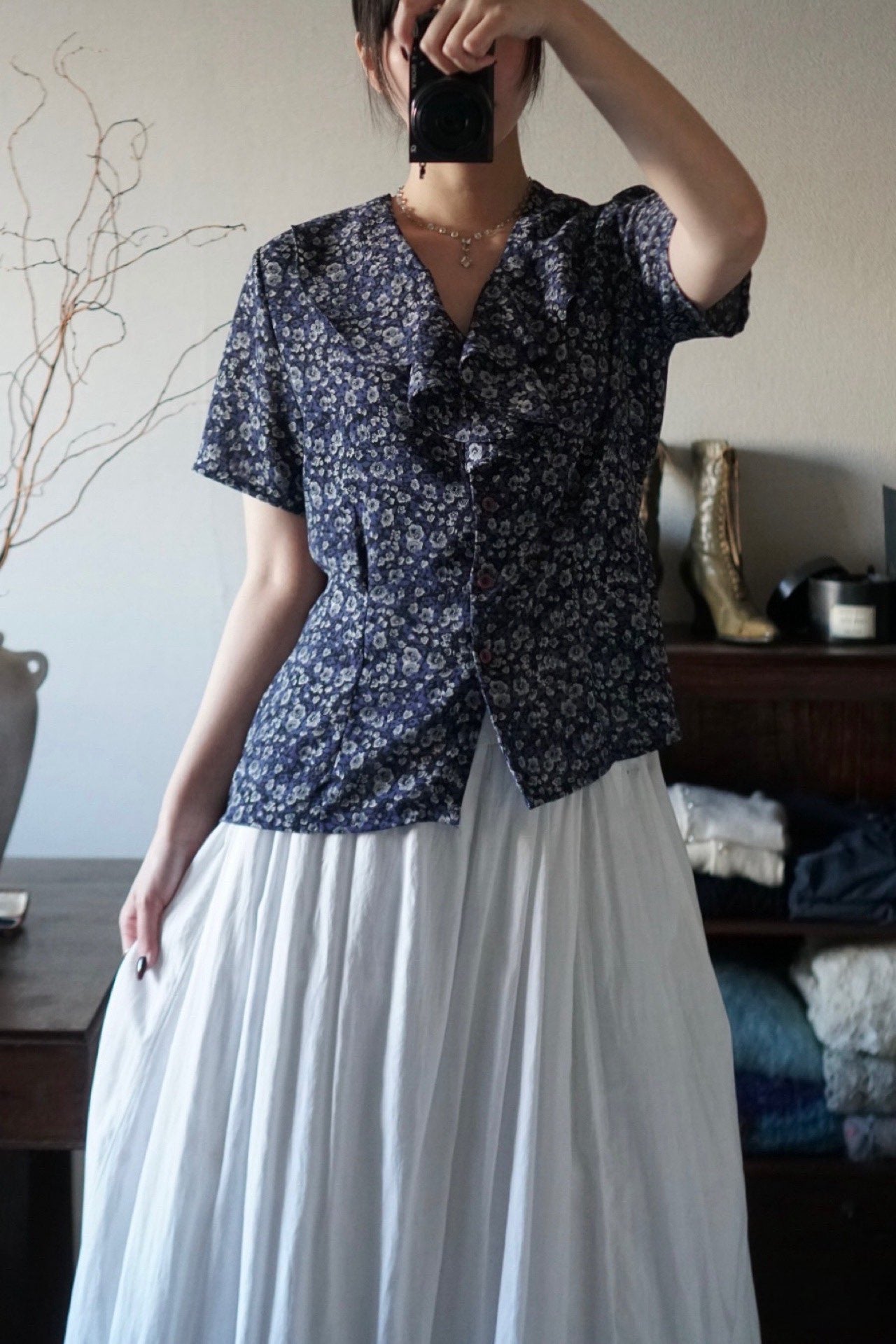 Vintage Small Flower Blouse