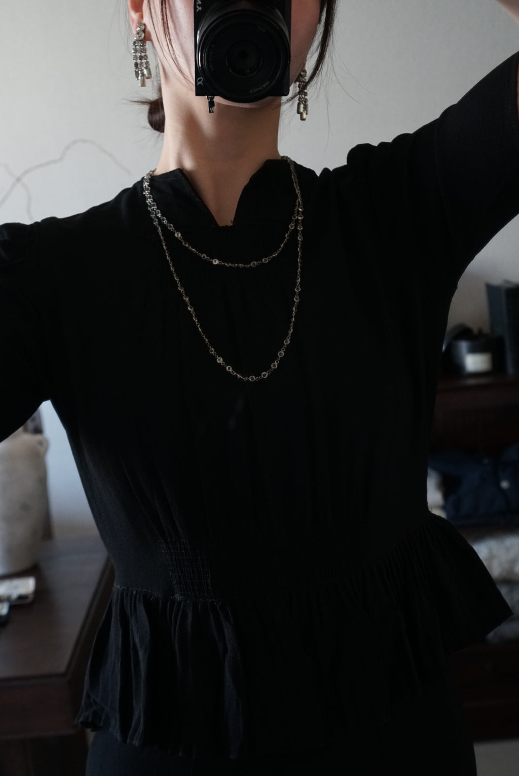 1920's Cut Glass Long Necklace