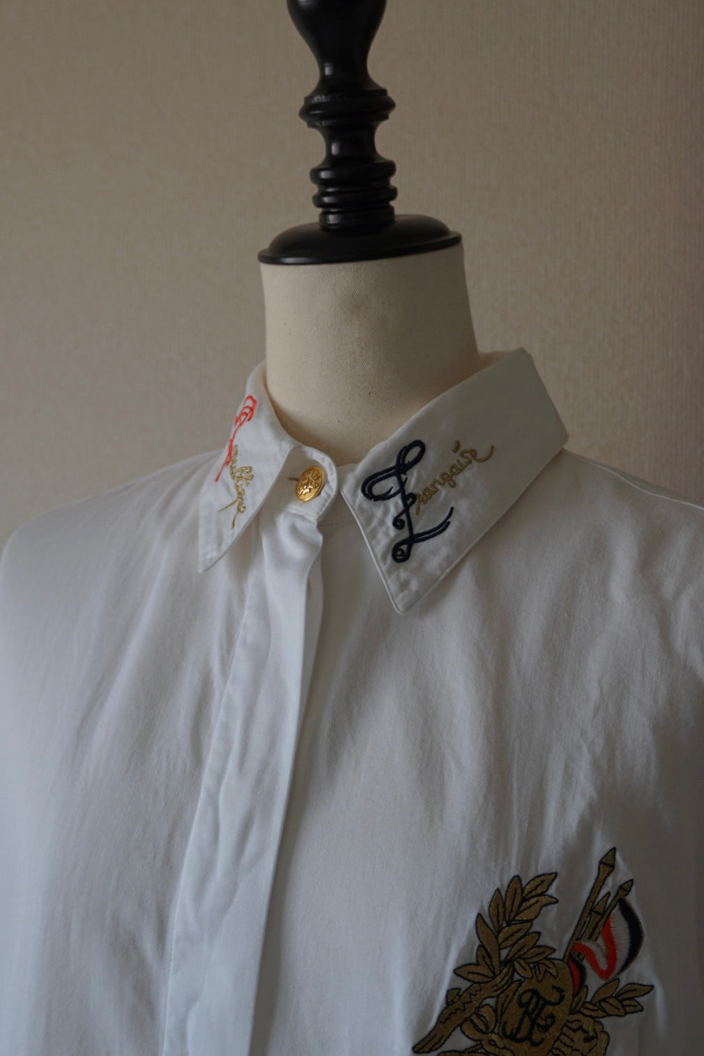 Vintage Embroidered White Shirt