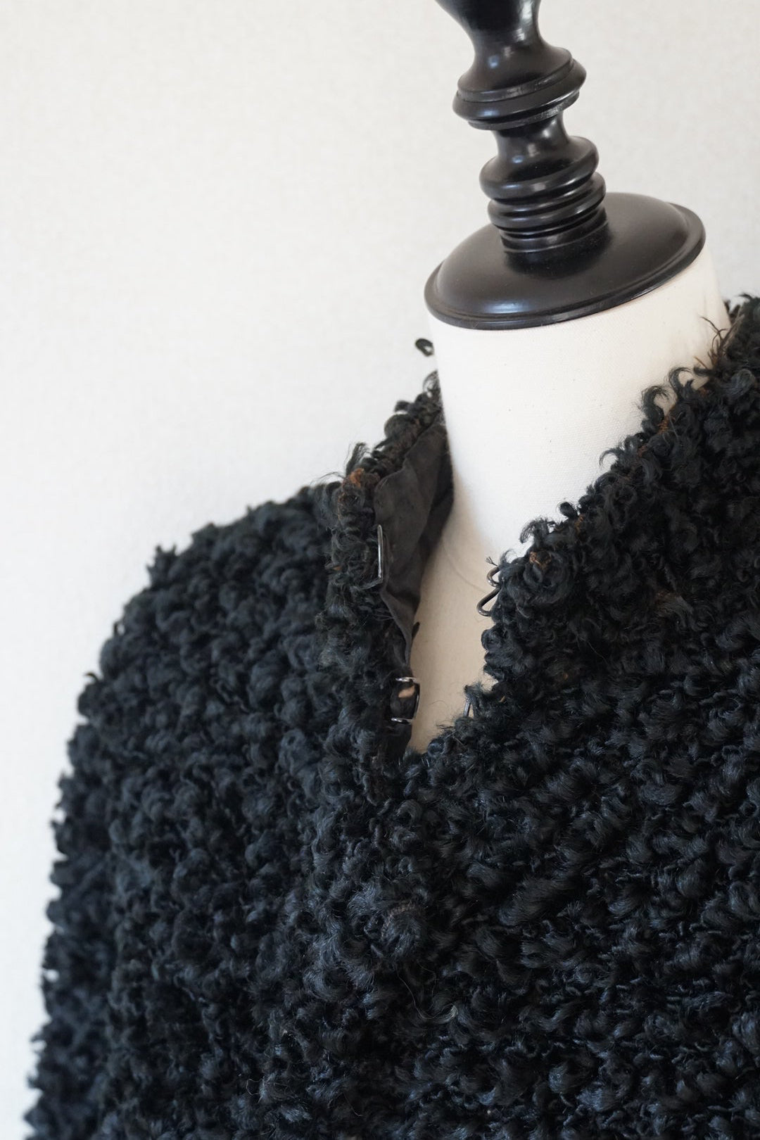 Edwardian Black Wool Short Cape