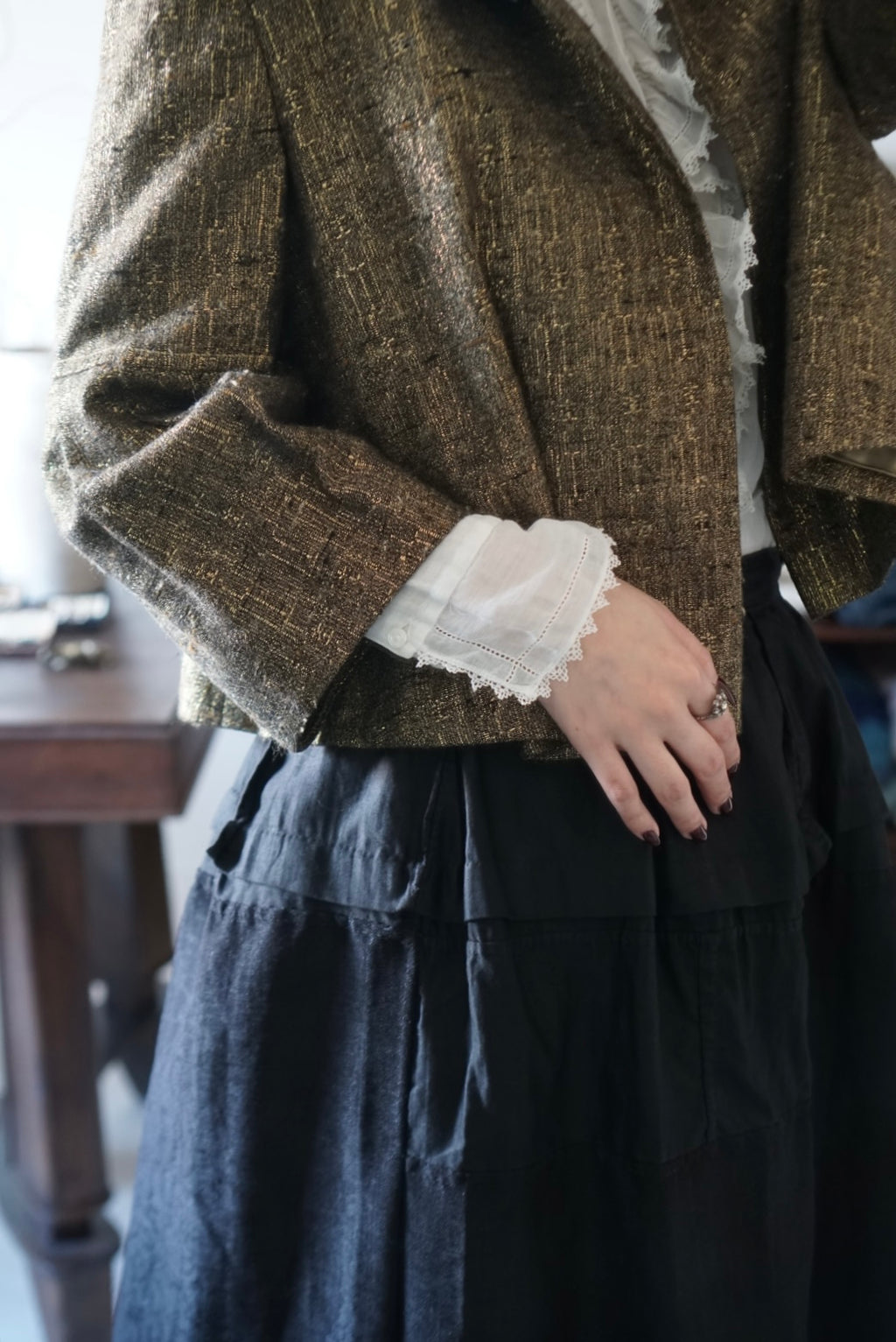 Vintage Big Collar Flare Jacket