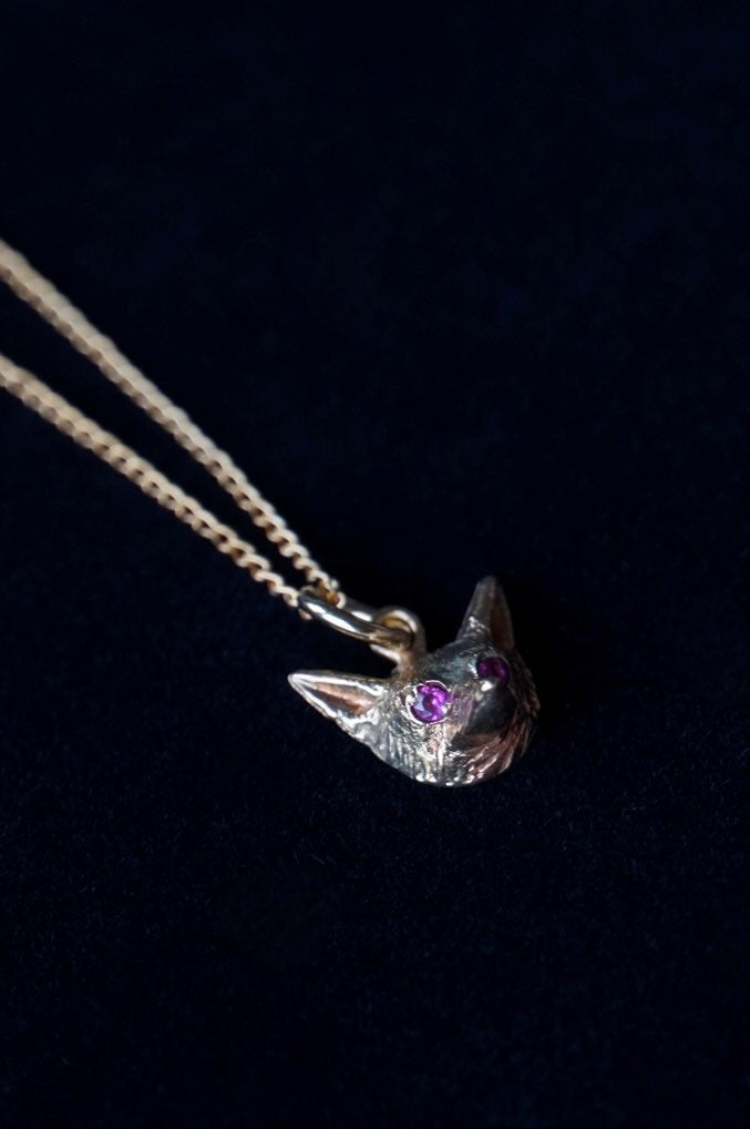Victorian 9K Ruby Fox Pendant Top