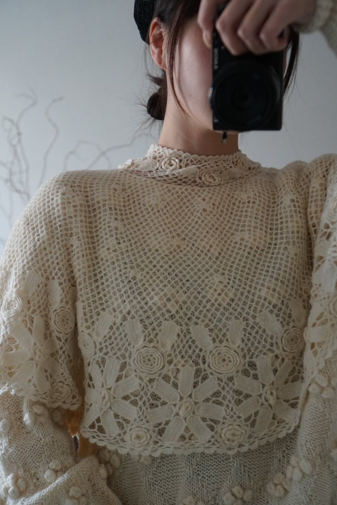 Vintage Crochet Knit with Cape