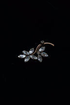 Vintage Clear Paste Glass Flower Brooch