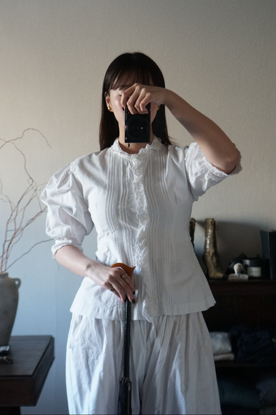 Antique French White Cotton Blouse