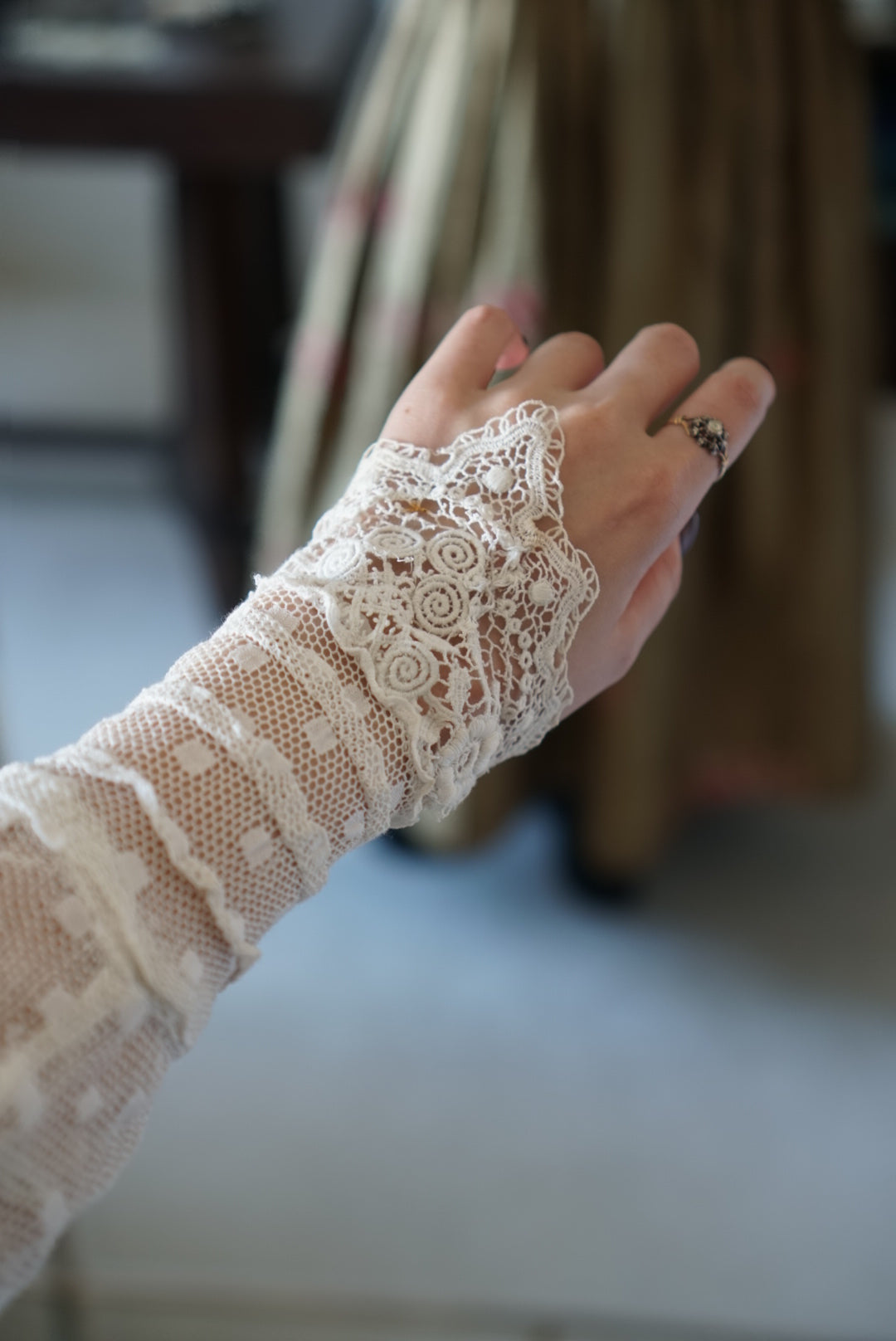 Edwardian High Neck Lace Blouse