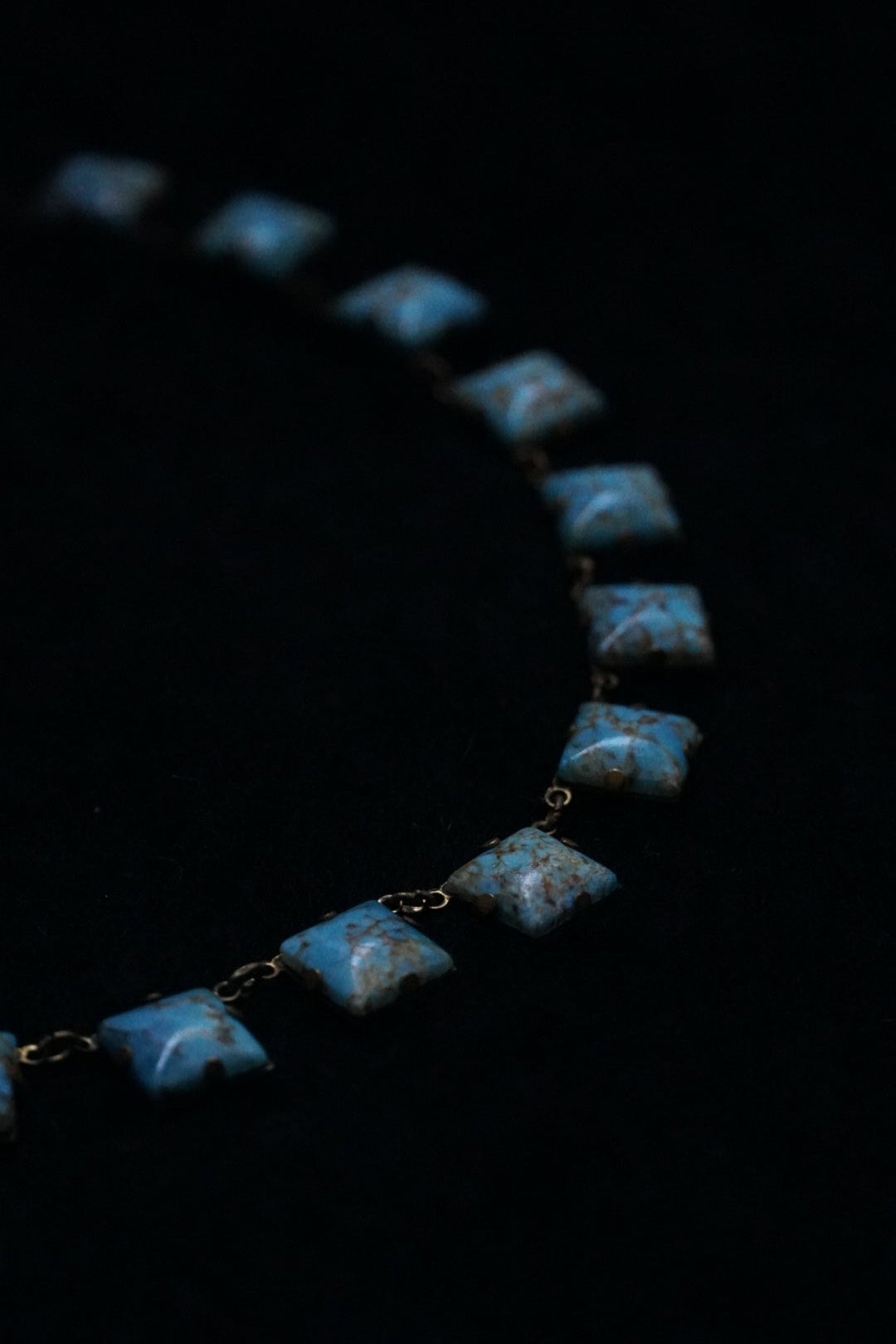 1920's Glass Robins Egg Faux Turquoise Necklace