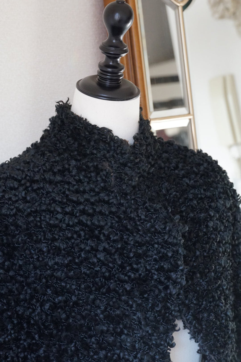 Edwardian Black Wool Short Cape