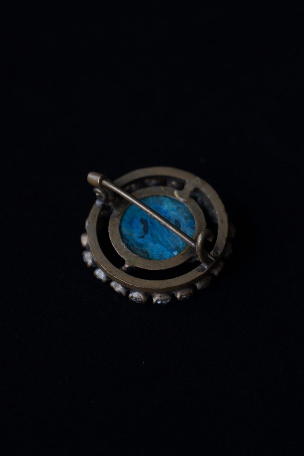 Georgian Blue Stone Pin Brooch