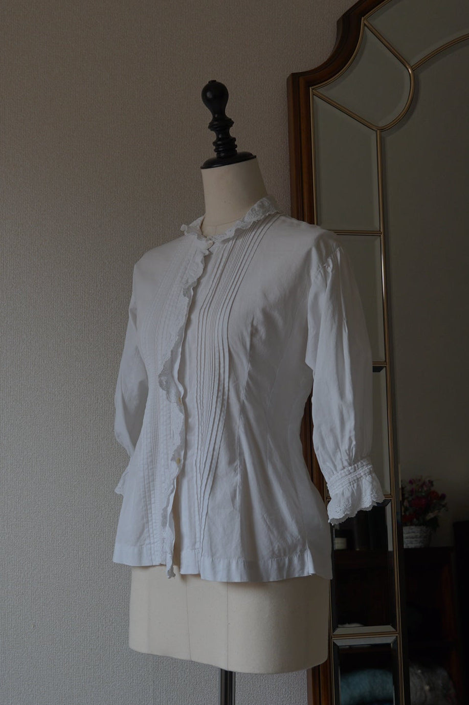 Antique French White Cotton Blouse