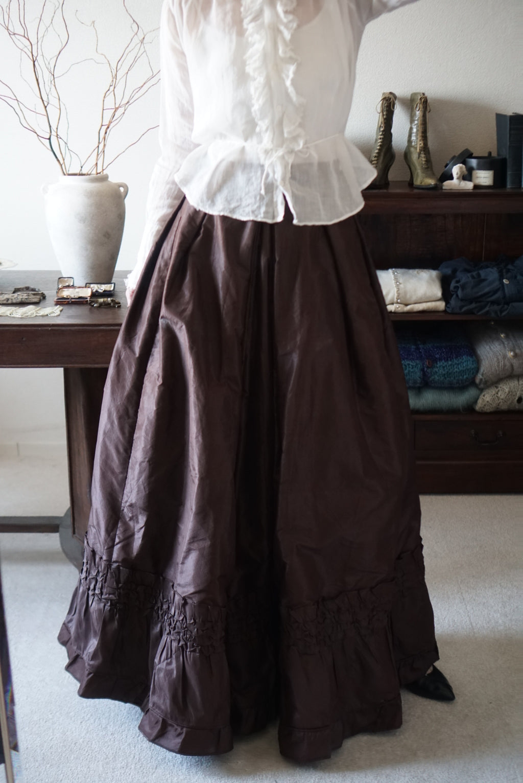 1880’s Victorian Brown Ruffle Skirt
