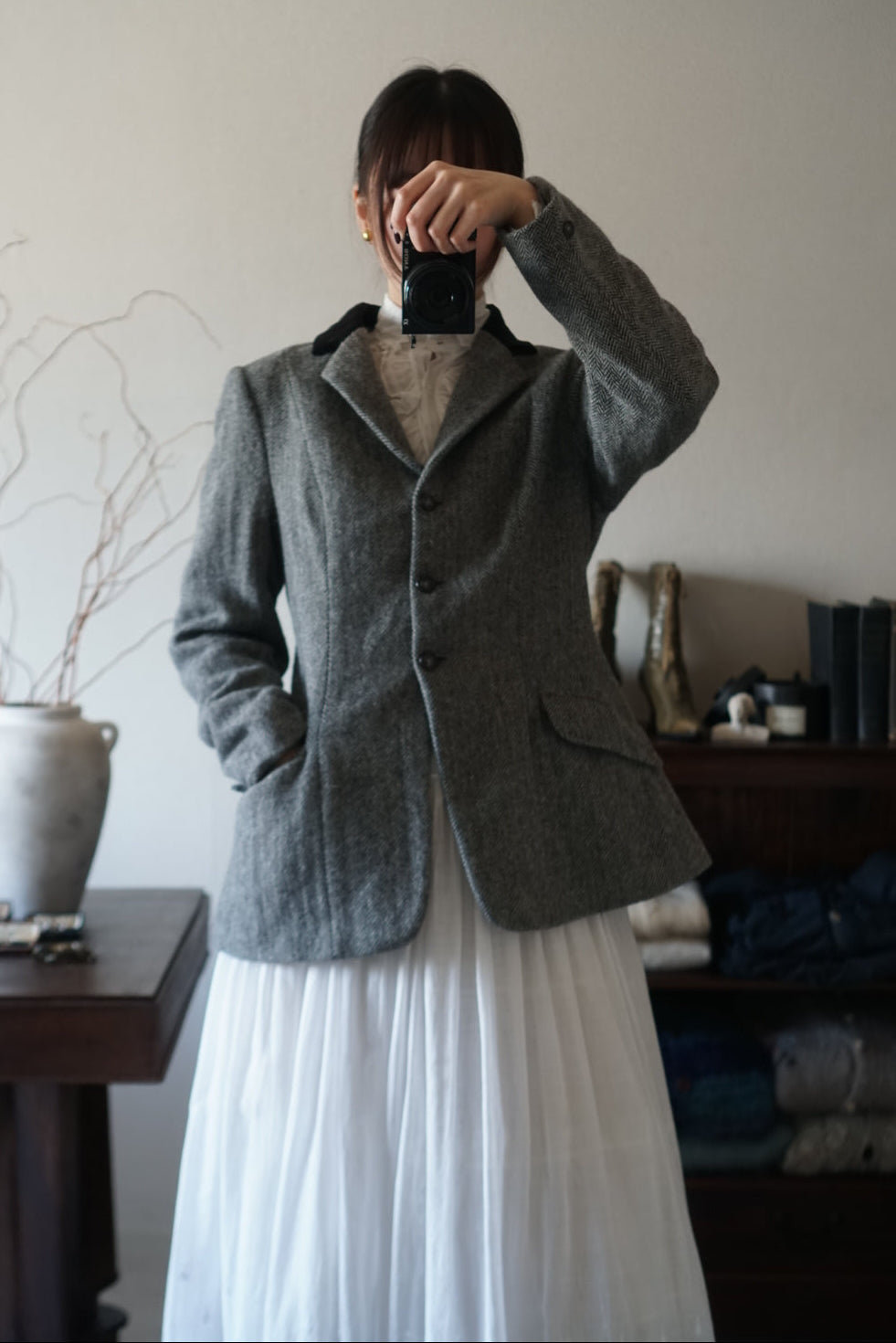 Vintage Grey Herringbone Jacket