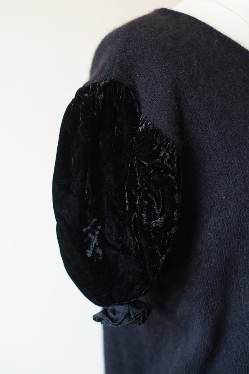 1980's Silk Velvet Puff Sleeve Cardigan