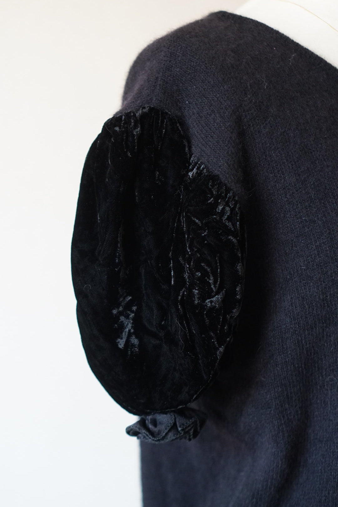 1980's Silk Velvet Puff Sleeve Cardigan