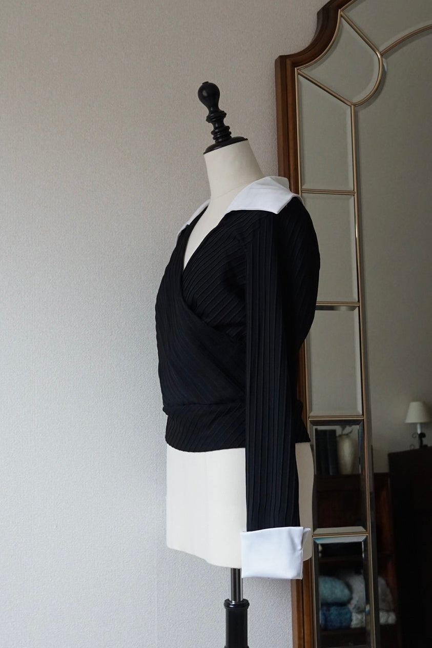Vintage Big Satin Collar Shirt