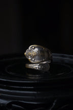 1930's Silver Initial”A” Floral Spoon ring