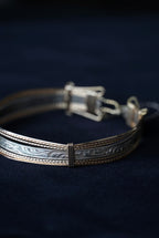 Antique Silver×Gold Wire Bangle
