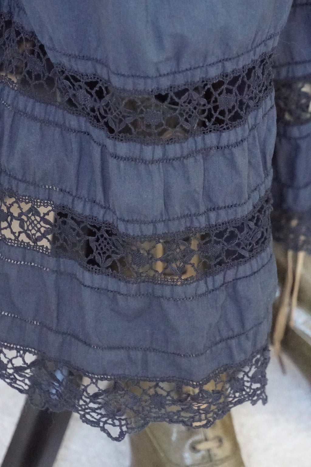Antique French Black Cotton Dress