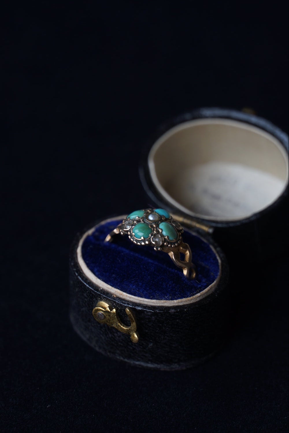 1864-65 Turquoise×Pearl×White Garnet Ring