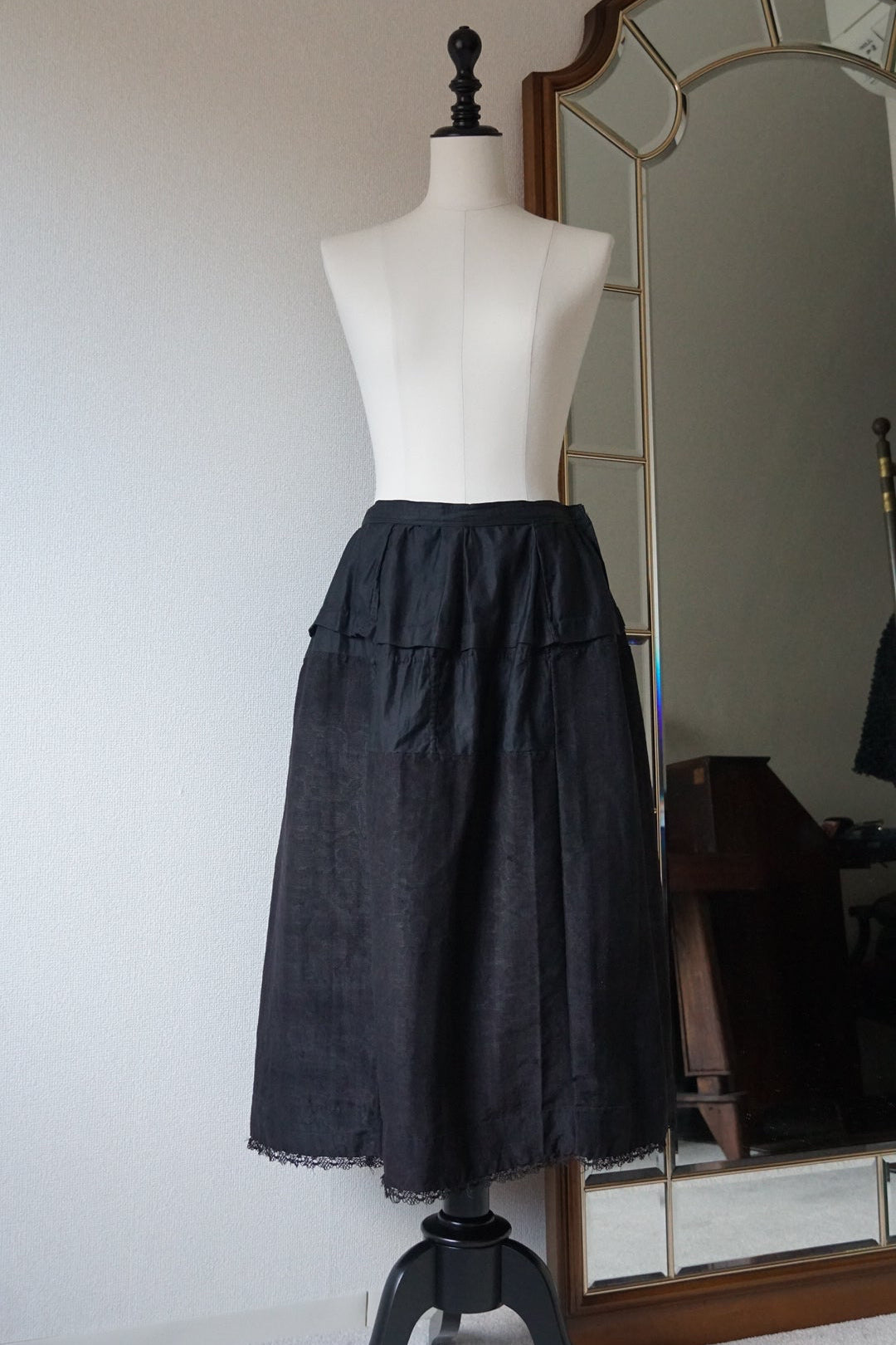 Antique French Handmade Linen Skirt
