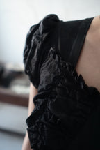 1930’s Black Fuzzy Floral Maxi Dress