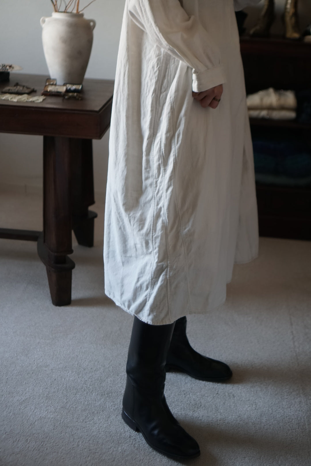 1930's Linen Cotton Long Dress