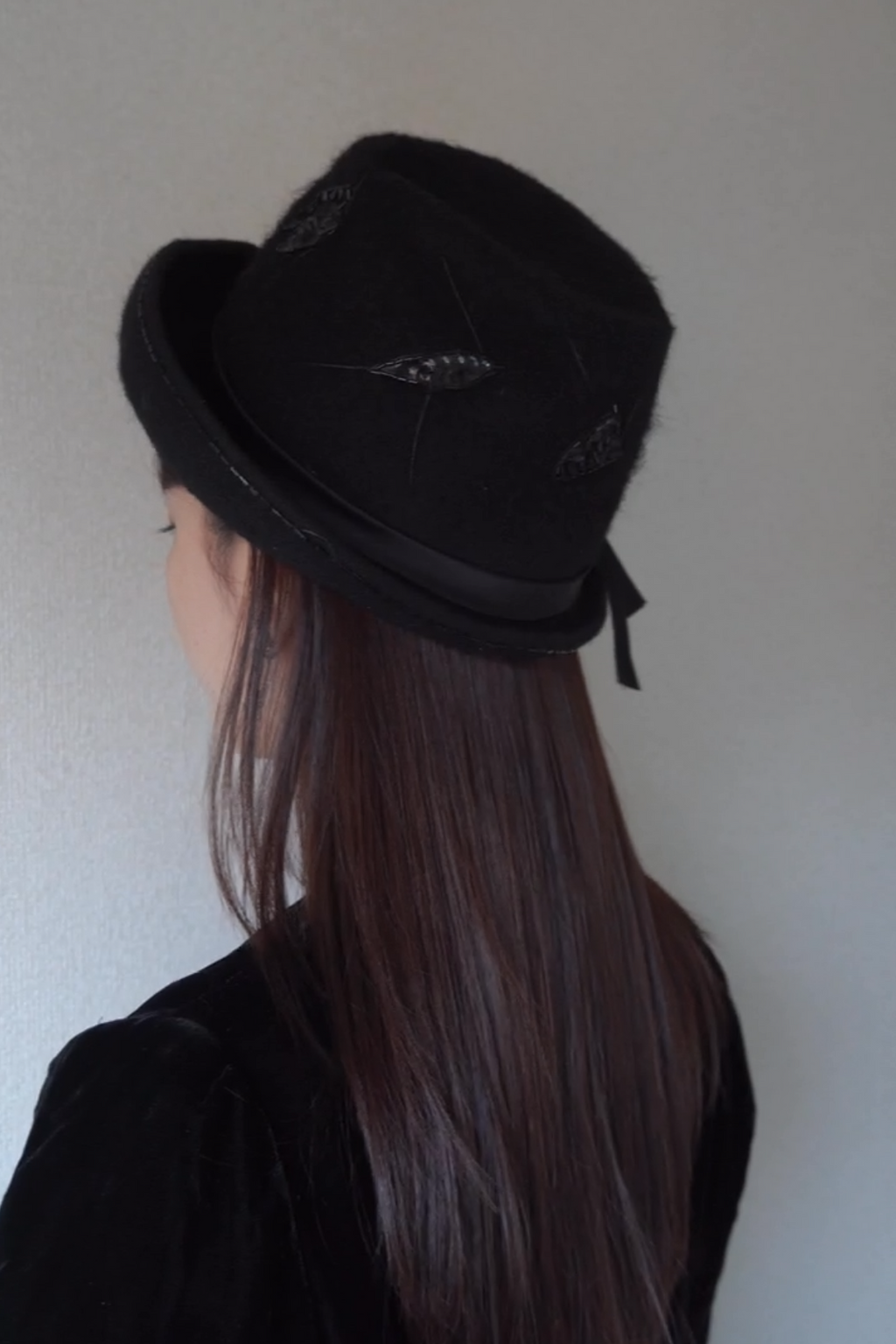 1960’s Beads Black Felt Hat